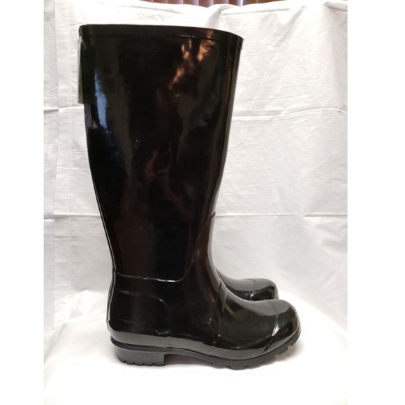 Womens Rain Boots All Black Sz 7 NEW - Picture 2 of 6